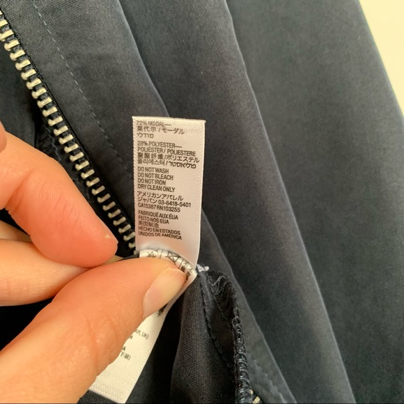 AMERICAN APPAREL Navy Blue Amelia Lightweight Silky Bomber Jacket - Picture 8 of 10